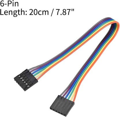 Female To Female Jumper with crimp connector with separate housing from one end 6 Pin