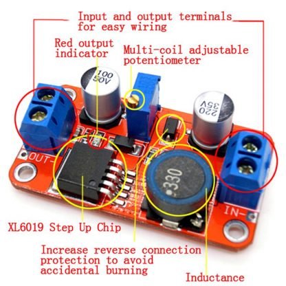 XL6019 5A DC-DC Adjustable Boost Power Module High Power Step Up Board - Image 2