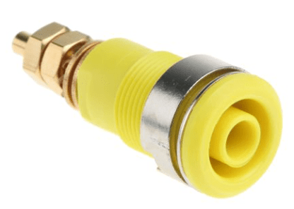 Banana Socket Connector Panel Mount 2 mm Female Jack - YELLOW