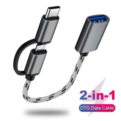 2 in 1 Micro and Type C 3.0 Interface to Female USB type A cable 2.4A power output - Image 3