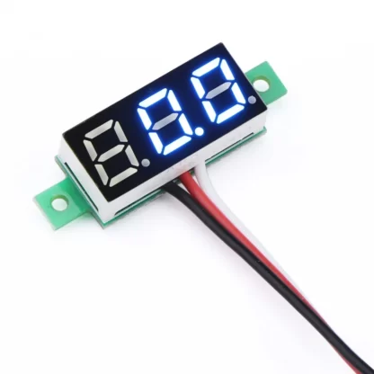 0.72 cm/0.28 Inch 0-100V Three Wire DC Voltmeter Blue