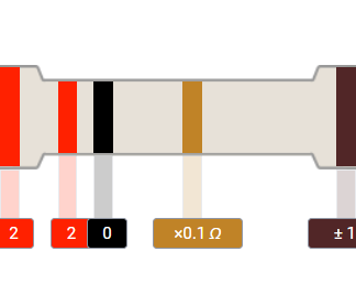 22 Ohm Resistor 1/4W (0.25 Watt)