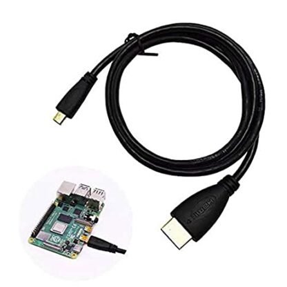 Black 1.5M Micro HDMI to HDMI Cable for Raspberry Pi 4B - Image 2