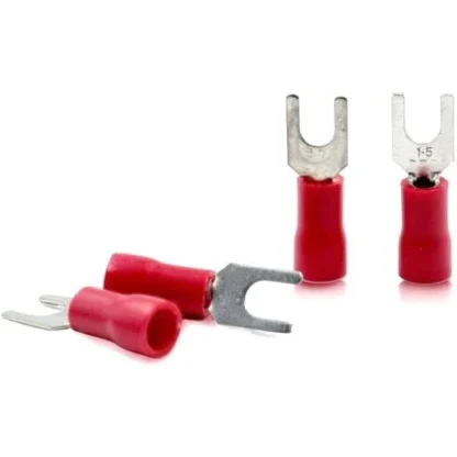 Fork type terminal for wires 0.5 to 1.5 sq mm Insulated PVC sleeve Pair