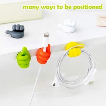 Thumb Cable Clips Cord Organizer Multifunctional Thumb Cable Clips Adhesive Cord Organizer Silicon Wall Hook - Image 2