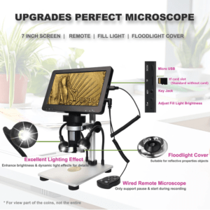 G1200 1200x12MP Digital Microscope with 7″ HD LCD Display and built-in ...