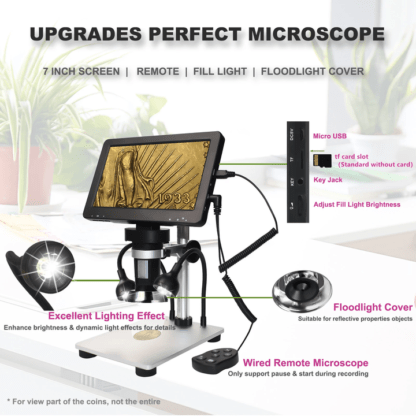 G1200 1200x12MP Digital Microscope with 7″ HD LCD Display and built-in Rechargeable Battery (Premium Quality) - Image 3