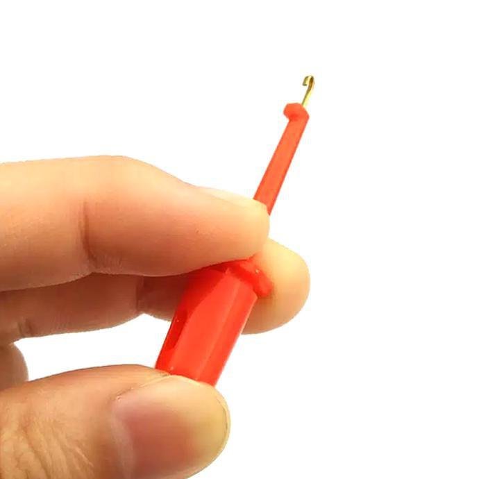 Red Spring Loaded Test Clip Hook Clamp Large Length 58mm