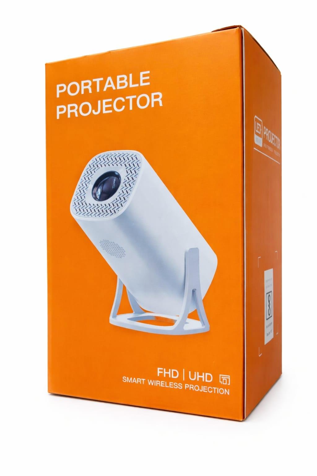 S40 Hd Smart Portable Projector, 3500 Lumens, 180-degree Projection Angle, Compact Design with Multiple Ports