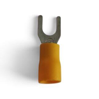 Yellow U-Type Fork Thimble lug Connector for 4-6mm² Electrical Wires pack of 10