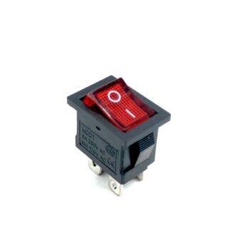 KCD1 6A 250V 3 pin SPST red color plastic rocker switch with indicator