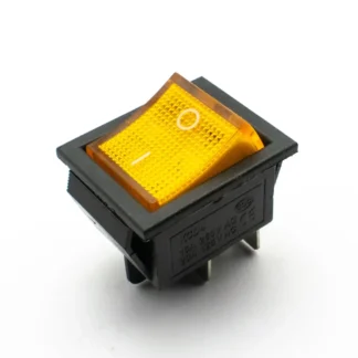 KCD4 16A 250V AC Yellow color 4 pin DPDT heavy duty plastic rocker switch with indicator