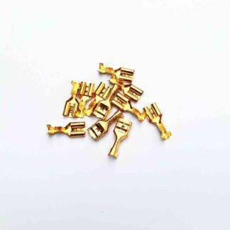6.3mm Series Non-Insulated Open-Barrel Female Spade Crimp Terminal (with Locking Dimple) 10 pcs