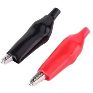 Alligator Crocodile Clip Red and Black Pair