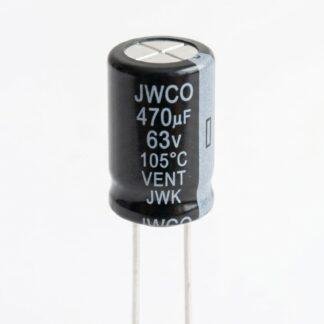 Jwco 470uF 63V Radial Aluminum Electrolytic Capacitor