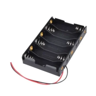 AA 6 cell battery holder hard plastic case with Wire